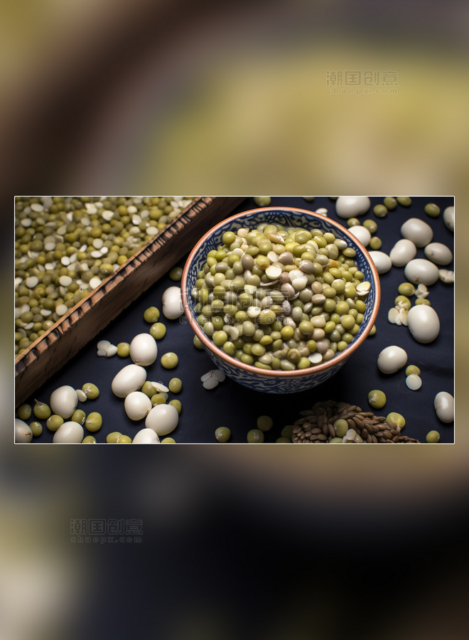 绿豆粥豆类营养物质摄影图超级