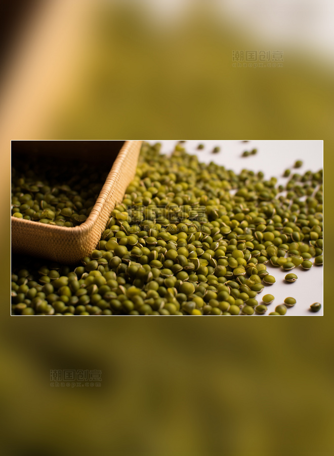 超级绿豆五谷杂粮食材绿豆粥豆类营养物质摄影图