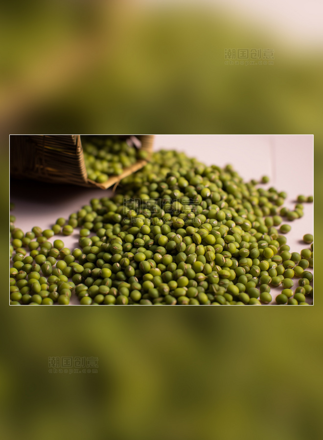 绿豆摄影图超级五谷杂粮食材绿豆粥豆类营养物质