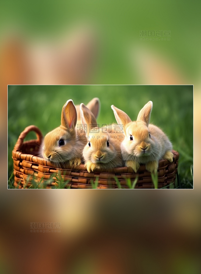 摄影图超级清晰哺乳动物兔子野外白天家畜草地可爱兔子畜牧业