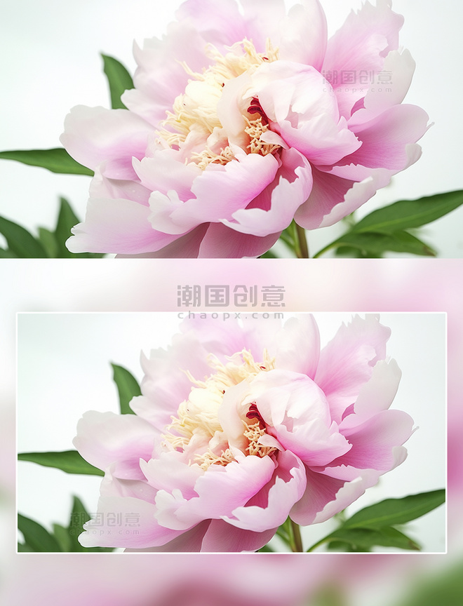 粉色芍药花朵盛开摄影