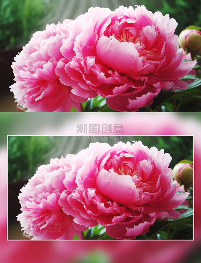 粉色盛开的芍药花朵花卉摄影