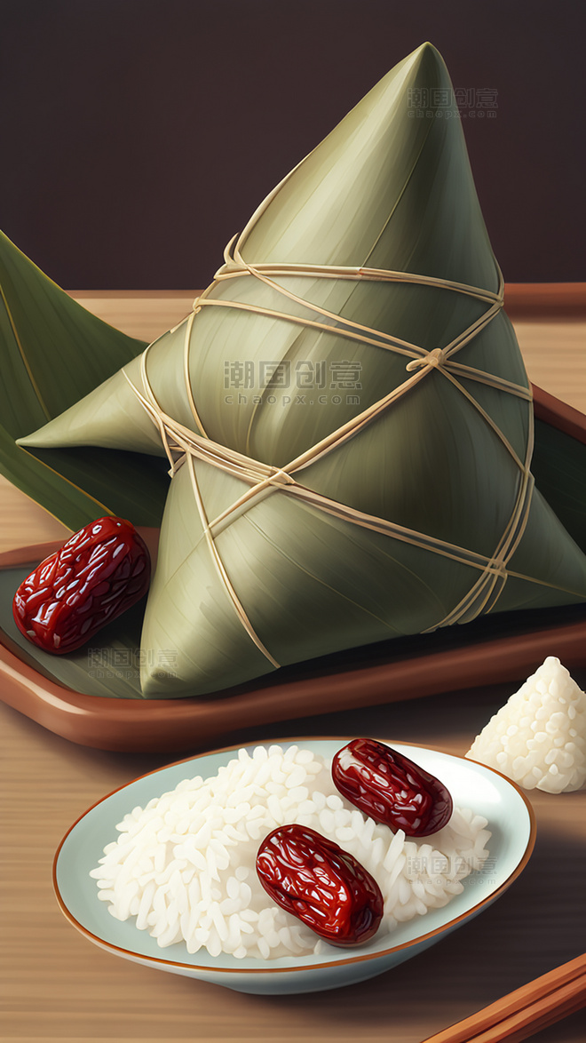 5月5粽子粽叶红枣糯米端午节端午