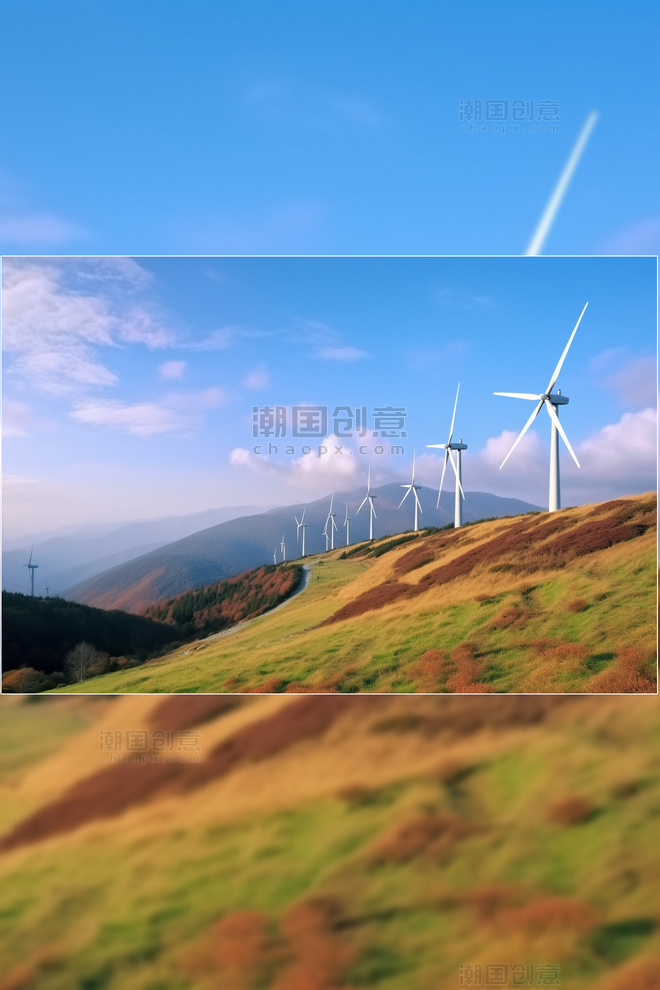 新能源风力发电高清摄影图