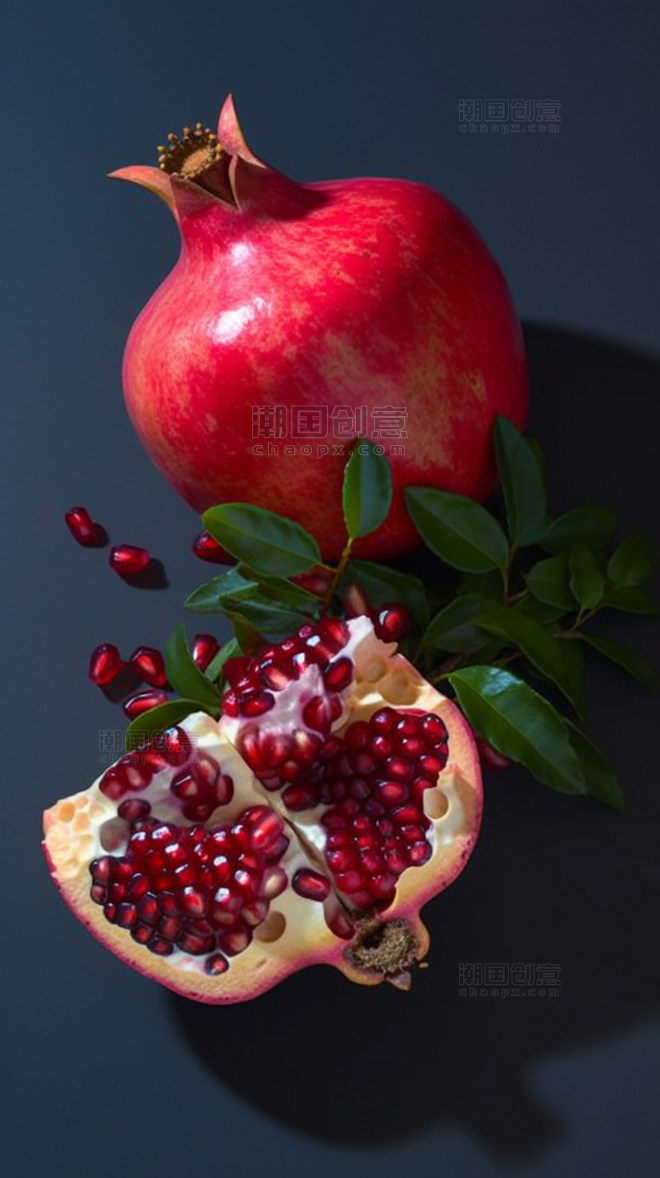 成熟水果特写石榴水果新鲜石榴摄影图超级清晰高细节红色软籽多汁