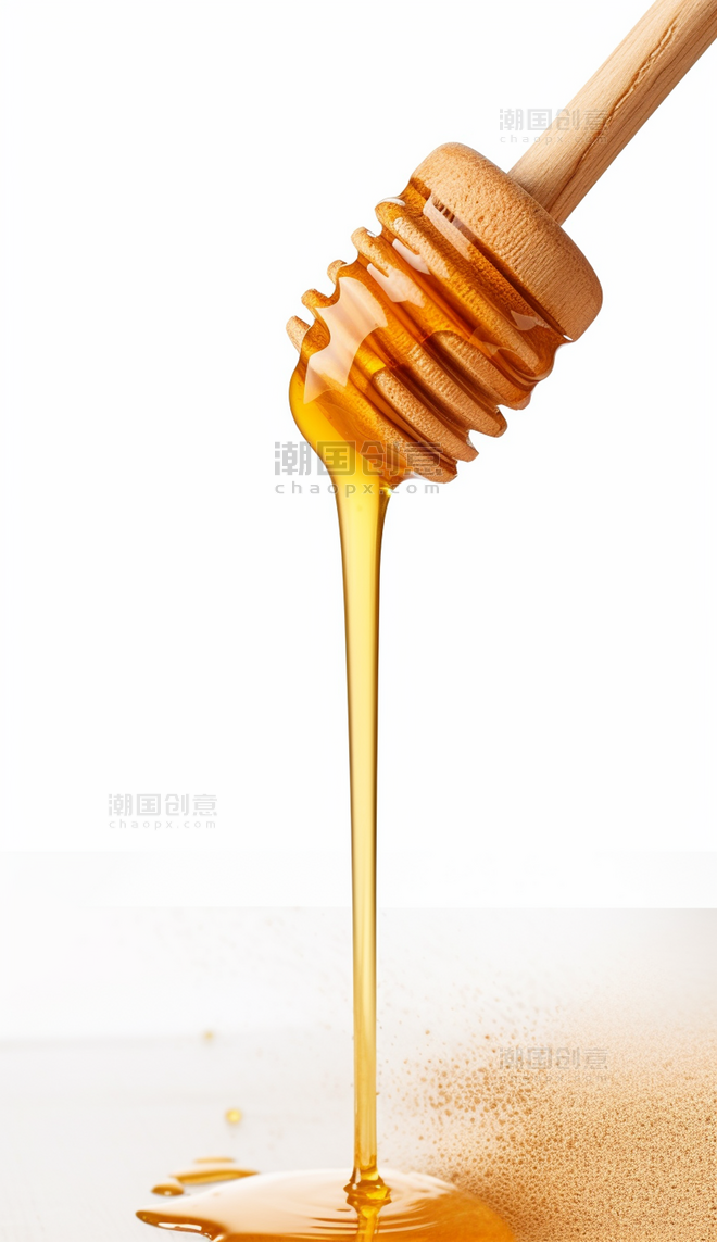 蜂蜜棒白色背景蜂蜜生态产品
