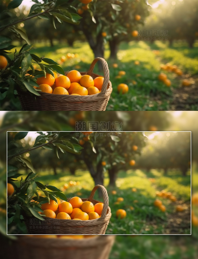 果园果实一篮柑橘