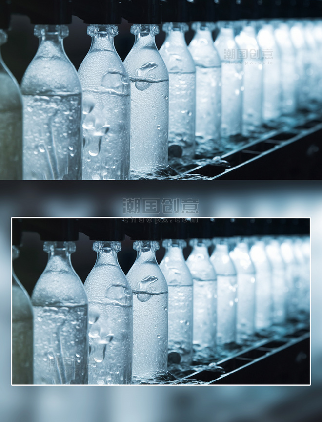 矿泉水饮料生产线自动化生产摄影流水线