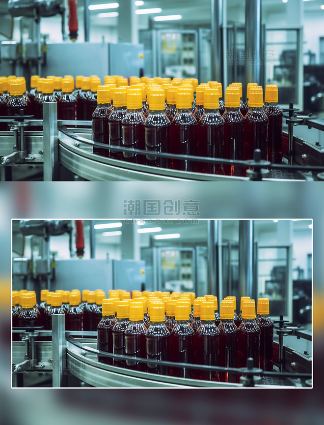 饮料生产线机械自动化工厂摄影流水线