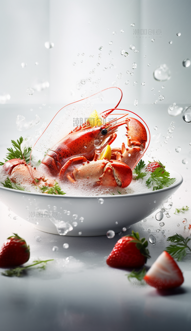冷藏龙虾水产海鲜餐饮美食西餐