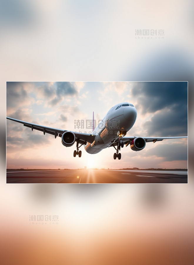交通工具飞机运输飞行私人飞机旅行者航空飞机广阔视角摄影图