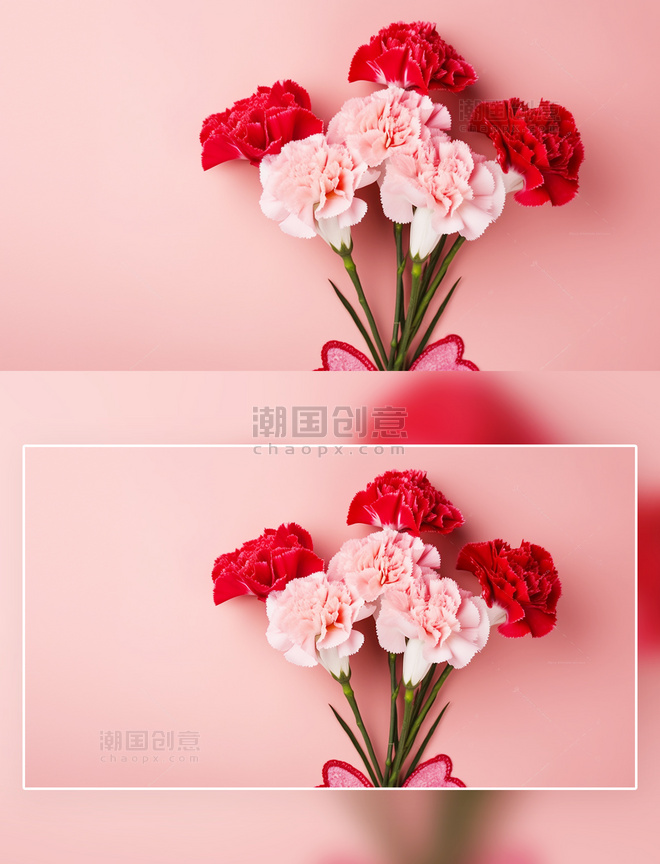 粉色红色康乃馨花朵花卉摄影