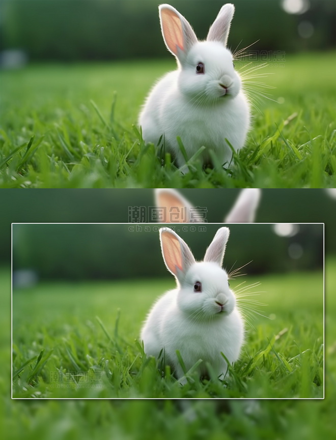 可爱小兔子草坪草地