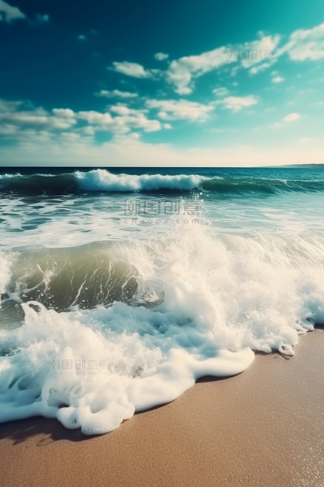 海浪海边沙滩摄影