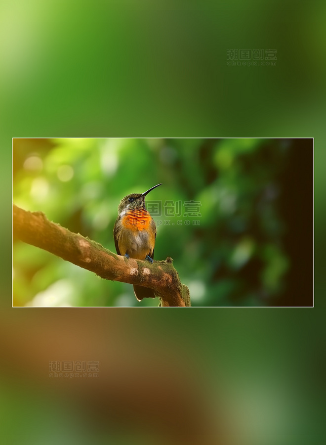 野生动物鸟在树上特写鸟动物森林背景树林摄影图