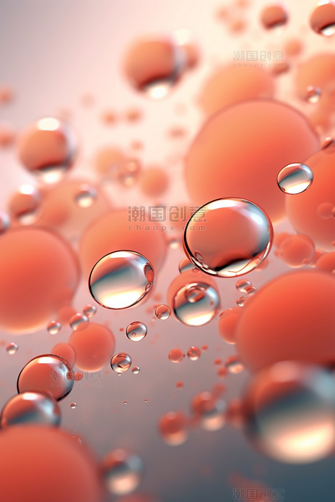 摄影图分子结构背景气泡水珠美业背景