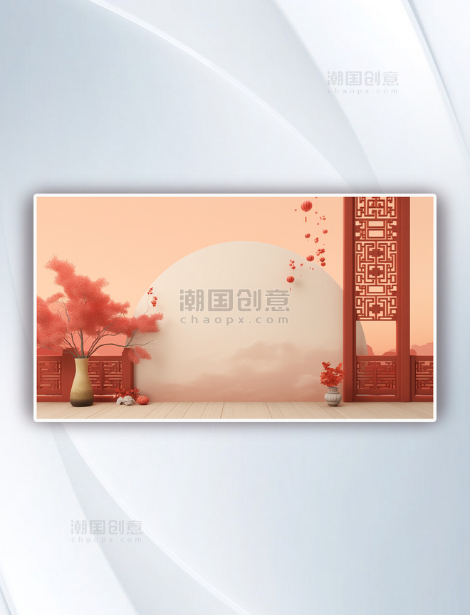 彩色古典唯美中国风简约装饰花朵背景