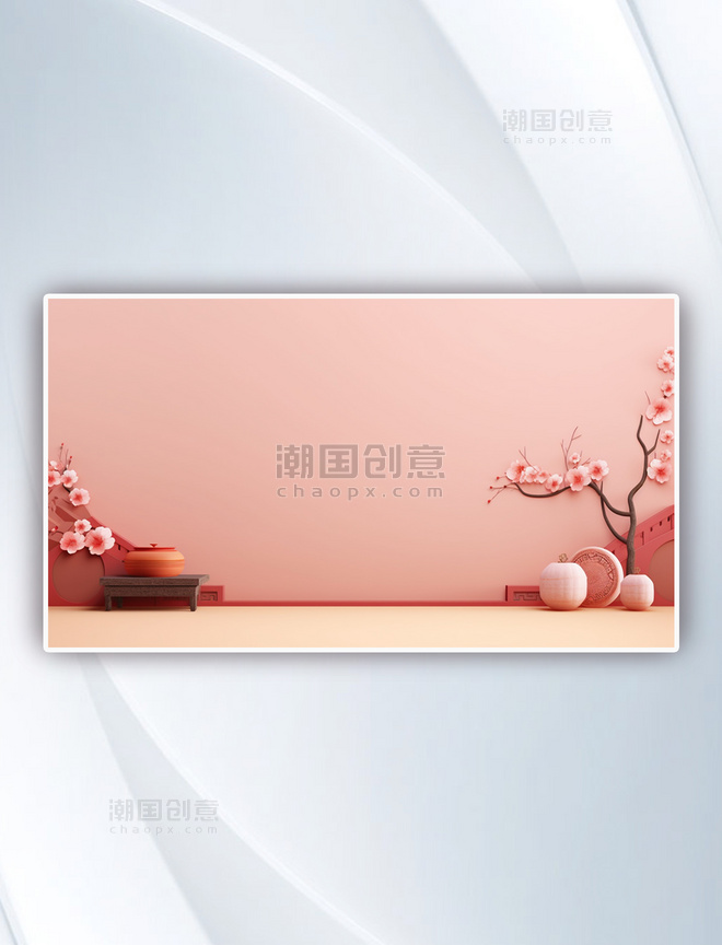 彩色淡雅古典唯美中国风简约装饰背景