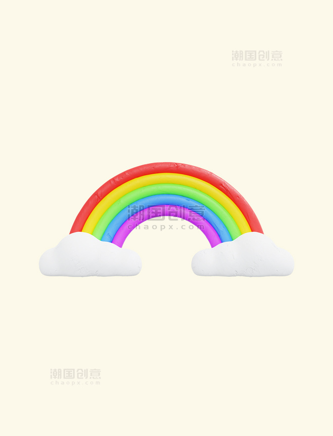 3D立体天气雨后彩虹