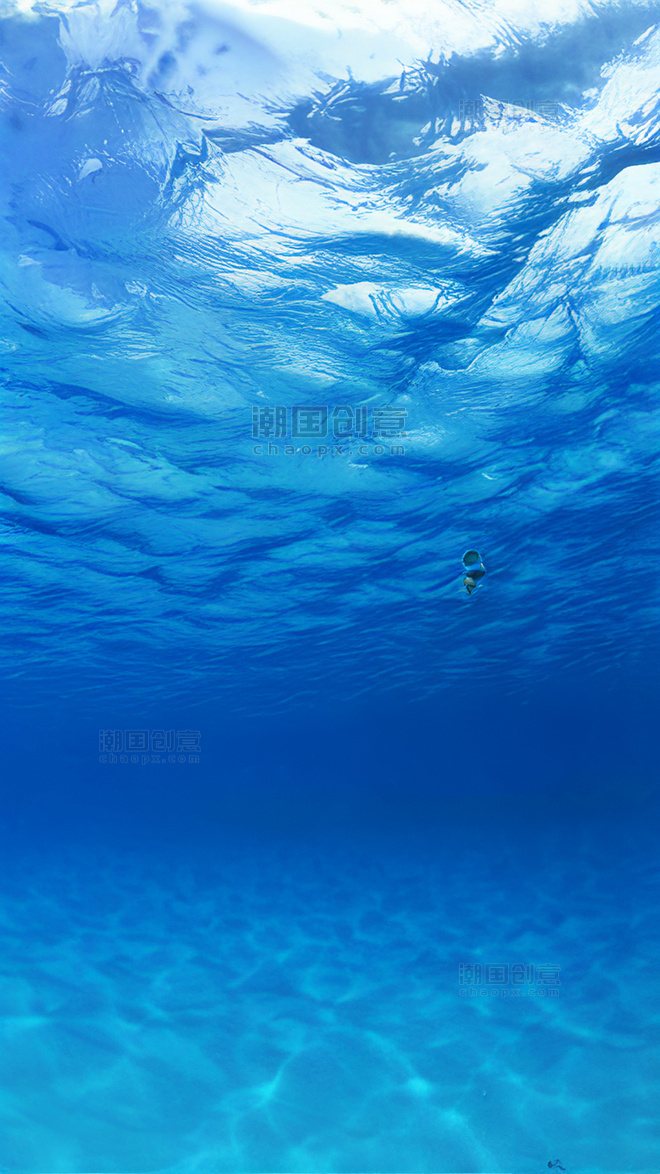 海水光影透明海水蓝色背景