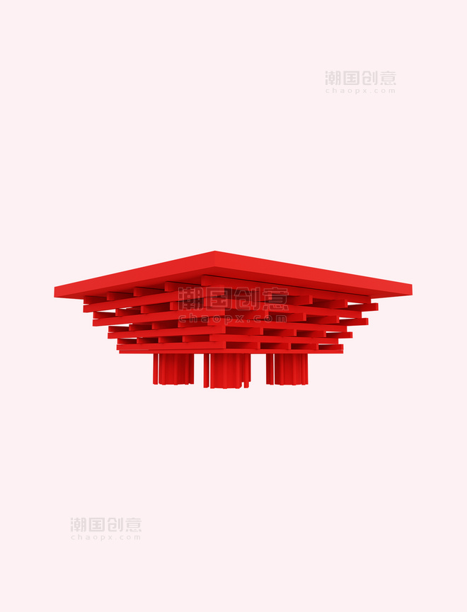 3D立体地标建筑世博会东方馆