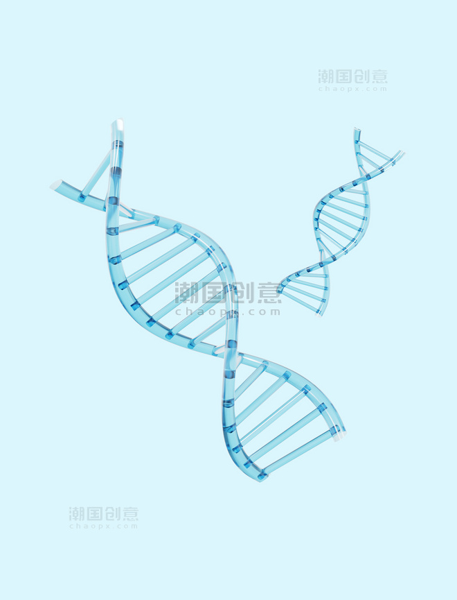 蓝色立体医疗分子结构