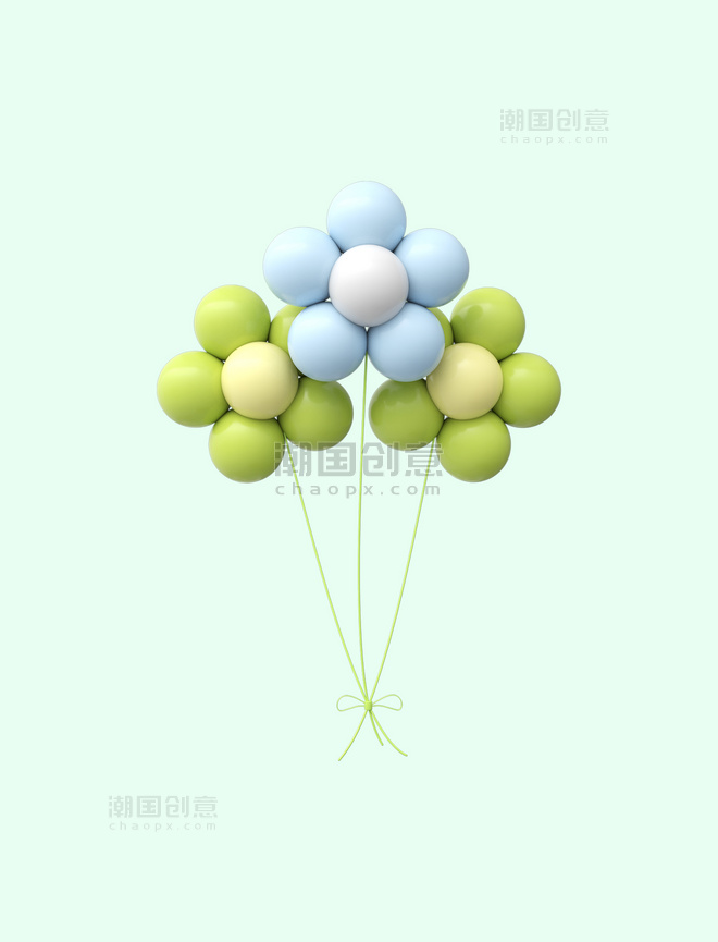C4D立体氛围气球