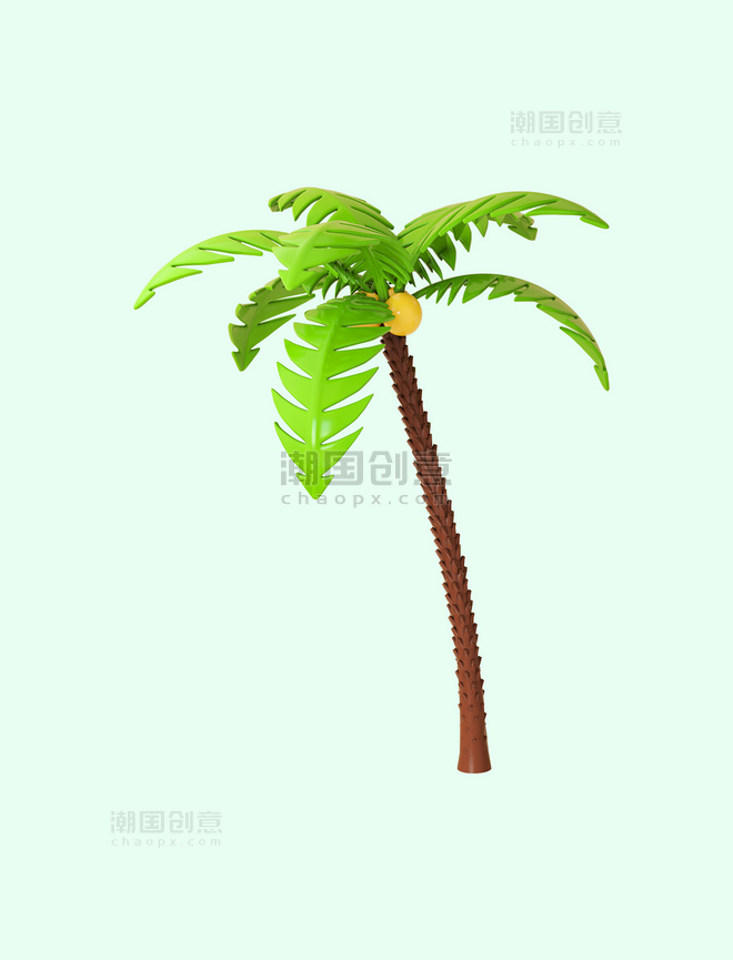 3D夏天夏季椰子树
