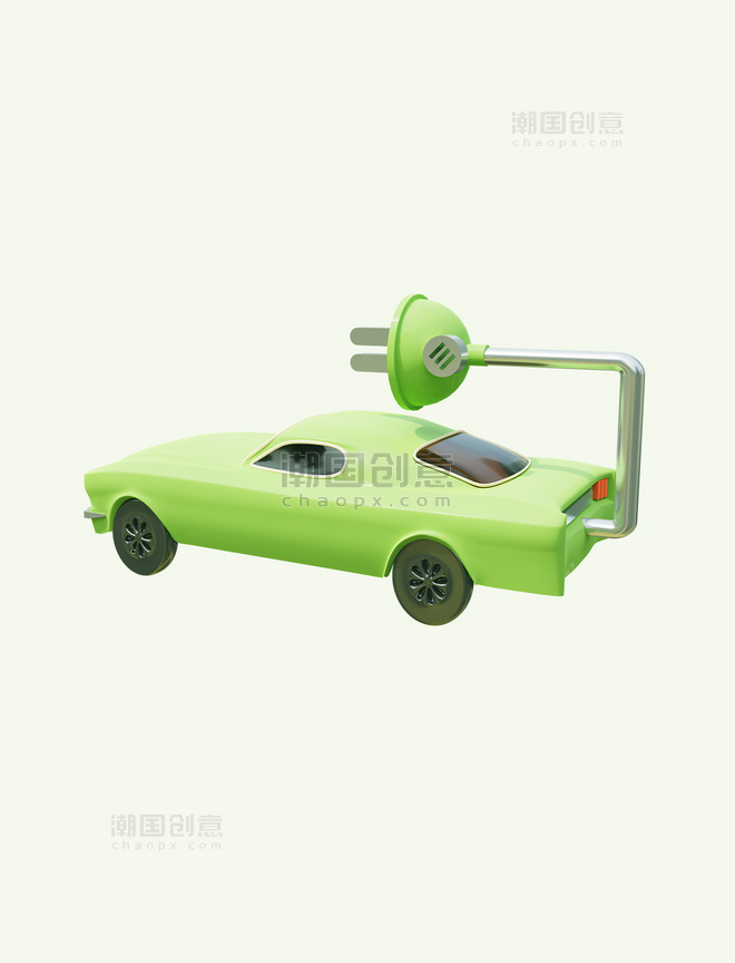 3D立体新能源汽车绿色出行小汽车