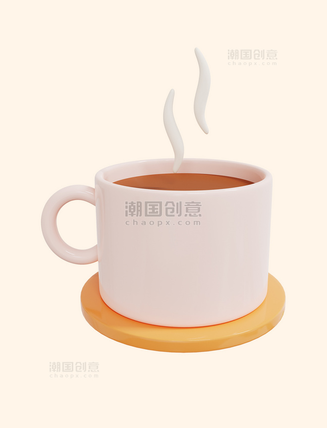 3D立体咖啡杯热饮热茶