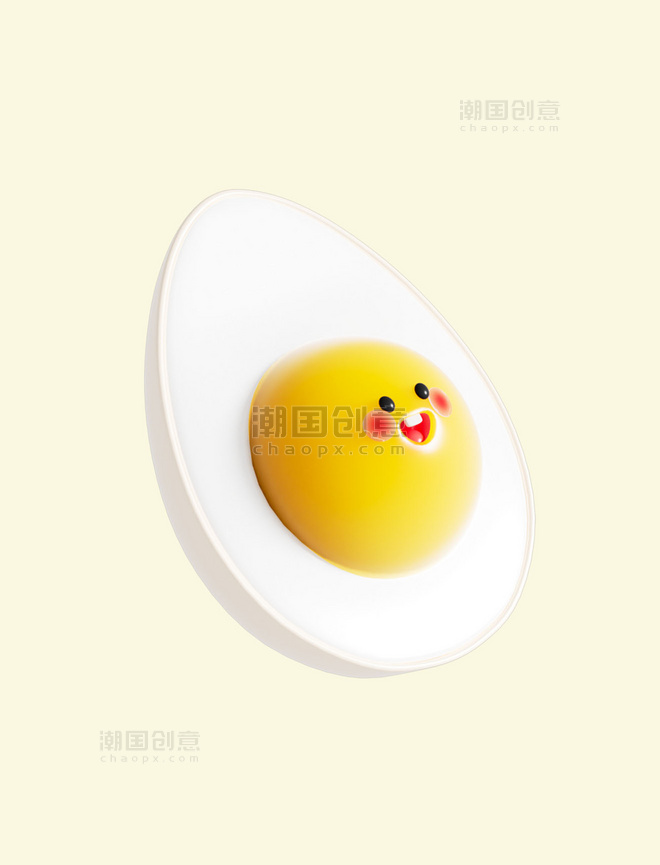 端午端午节3D立体鸡蛋蛋黄可爱元素