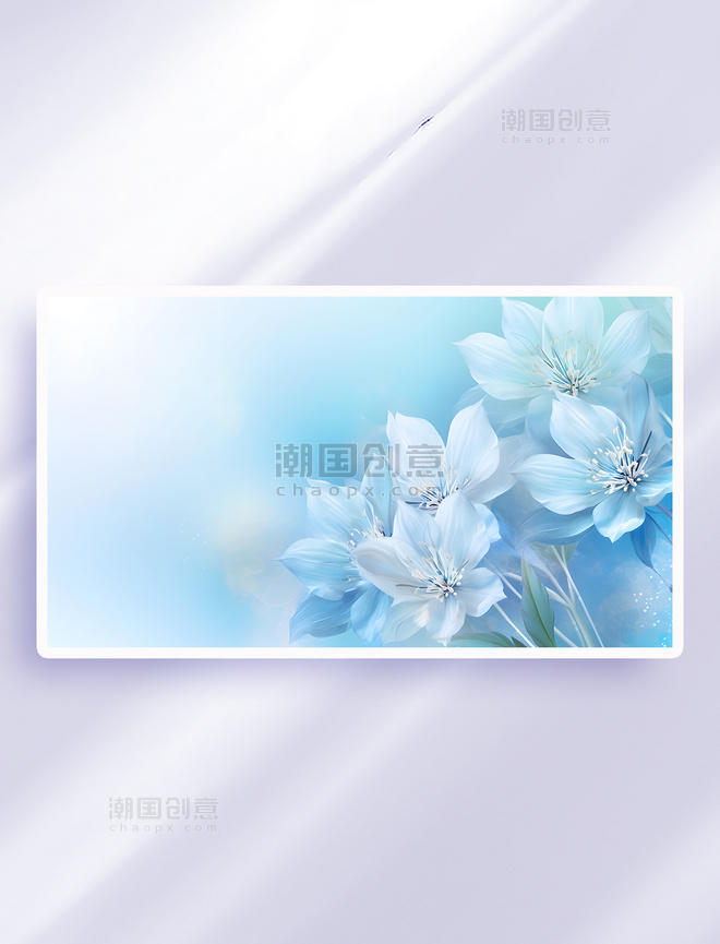 蓝色鲜花花朵植物主题背景