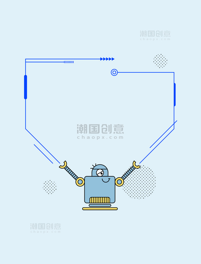 机器人科技边框科技蓝