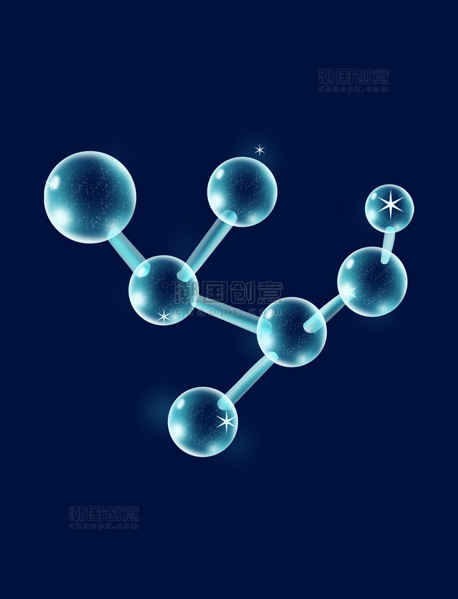 蓝色医疗高科技美容分子因子气泡