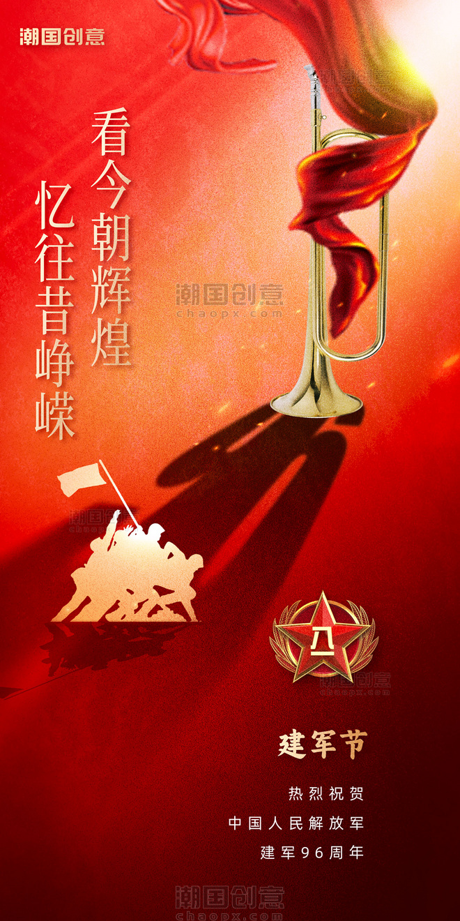 八一建军节96周年纪念日祝福海报
