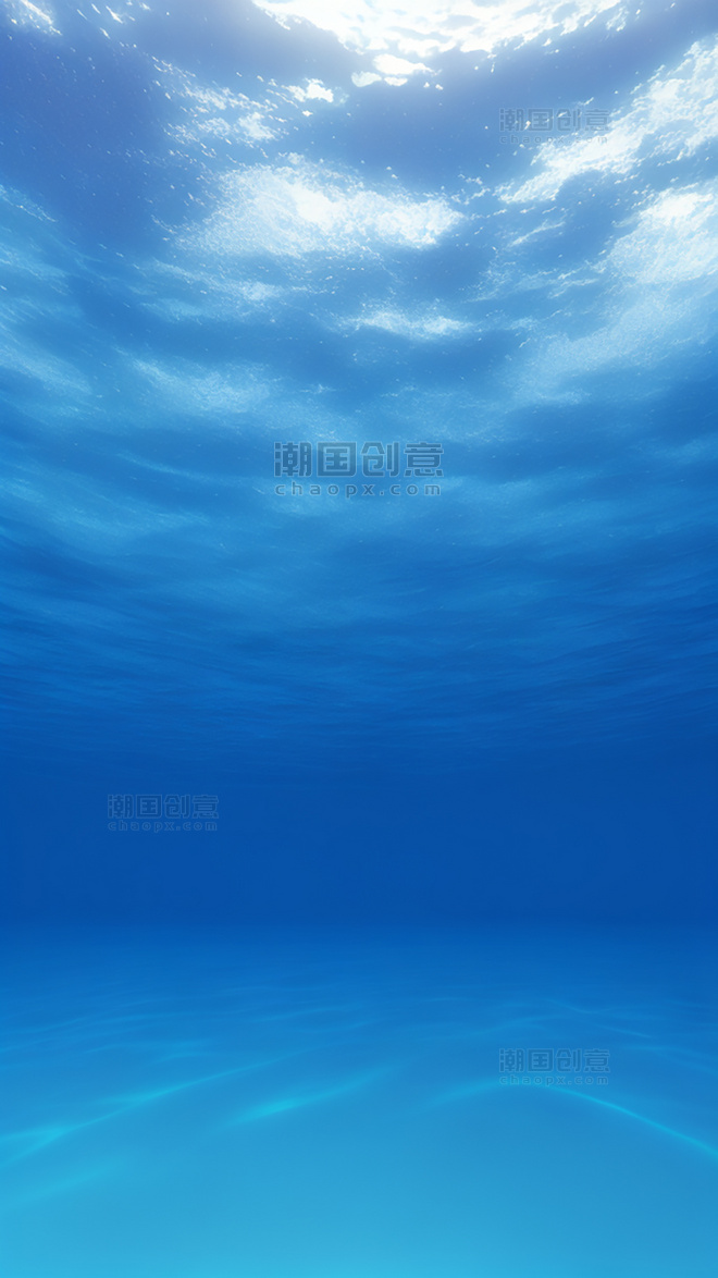 蓝色海水光影透明海水大海海洋