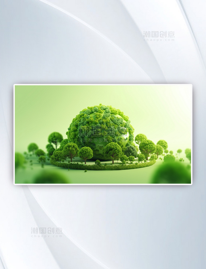 绿色环保节能地球3D立体背景