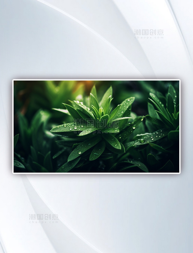 特写摄影中的绿色植物摄影图夏天夏季植物