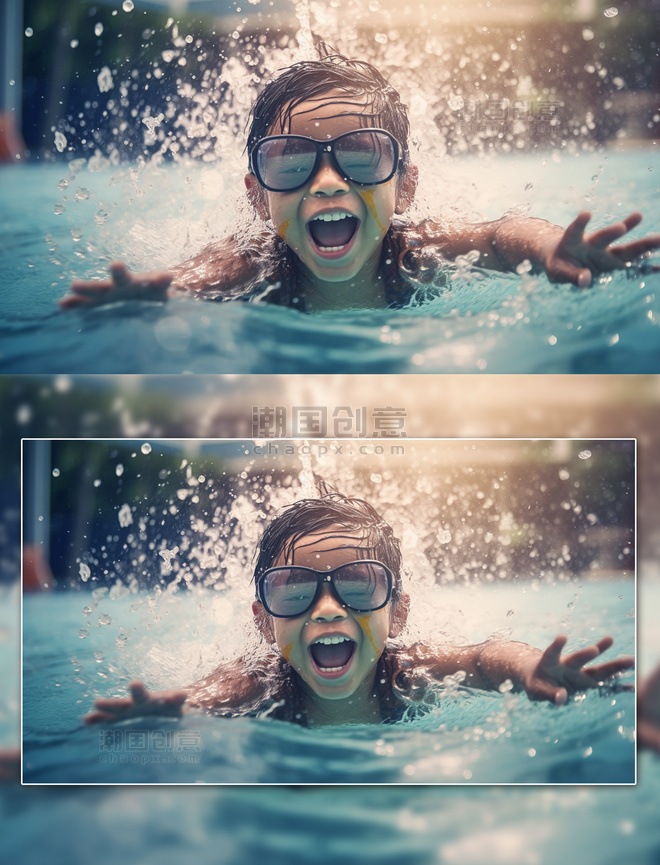 游泳池儿童游泳体育运动夏天夏季运动