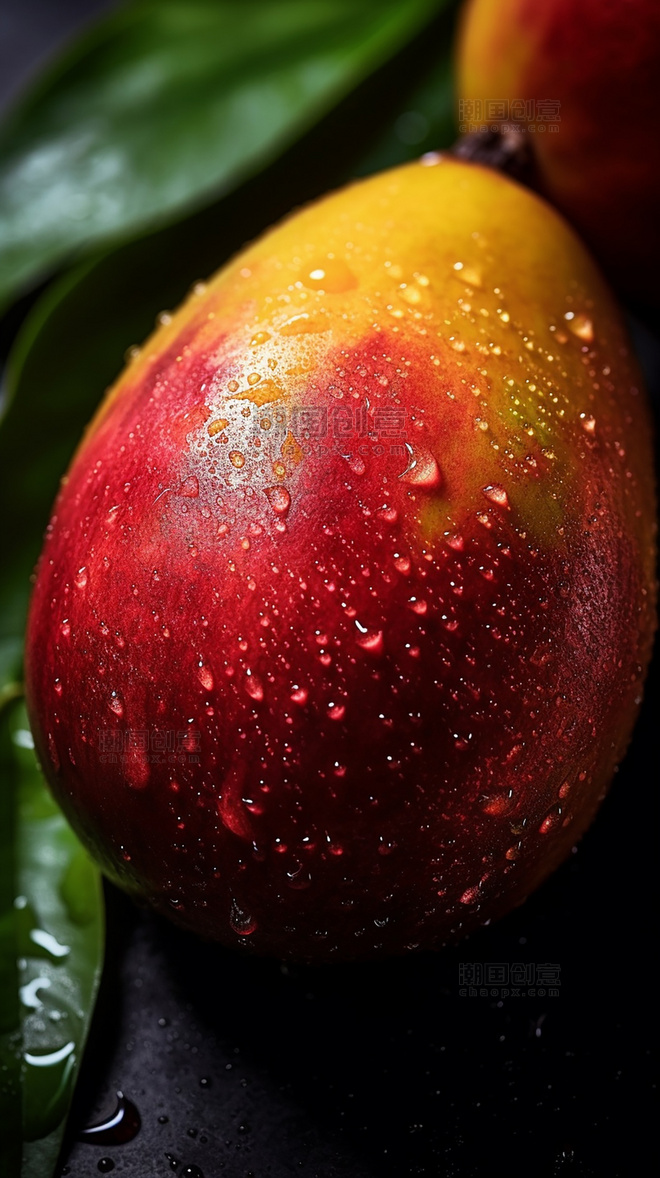 摄影图夏日水果甜品芒果特写水果新鲜芒果