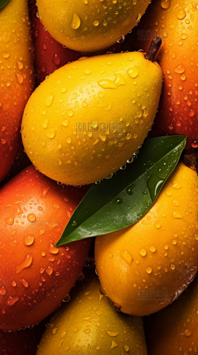 新鲜水果芒果果实 