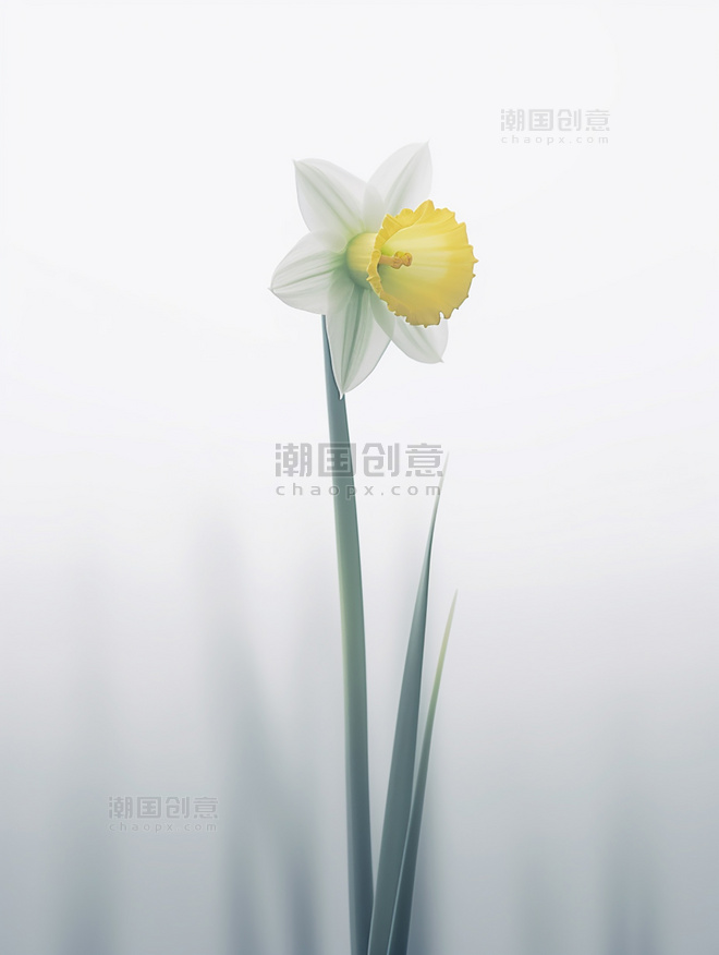 花朵摄影图特写水仙花浅黄色