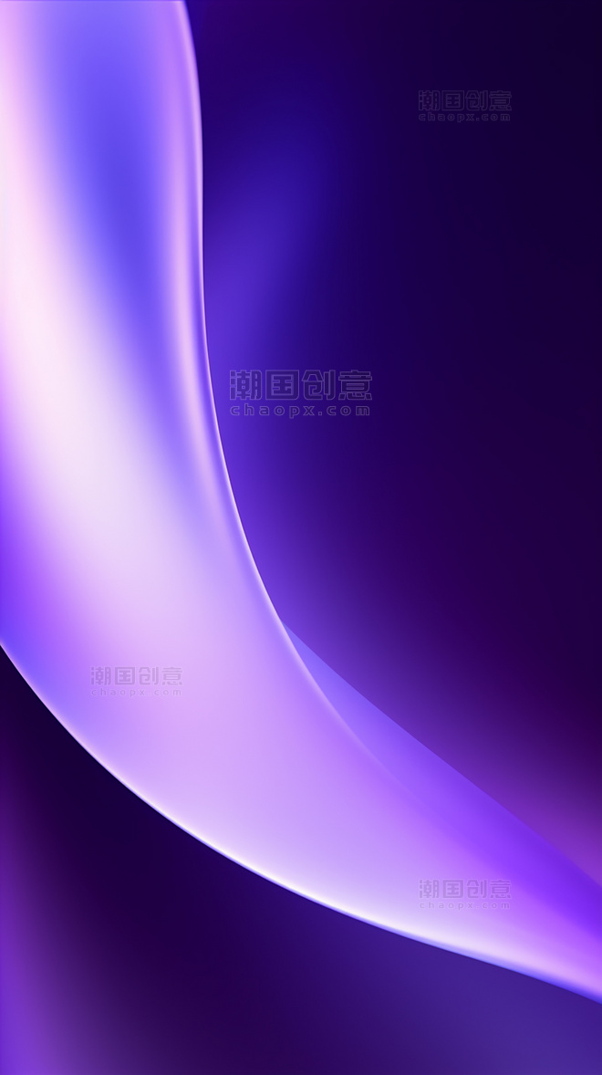 手机壁纸紫色渐变抽象光滑的曲线线条