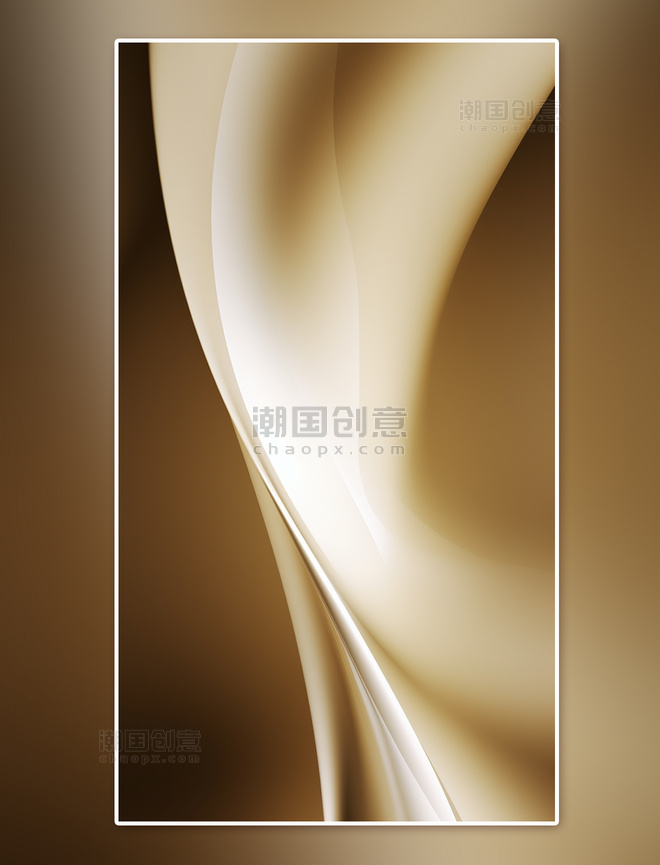 简约抽象光滑的曲线线条金色光泽手机壁纸