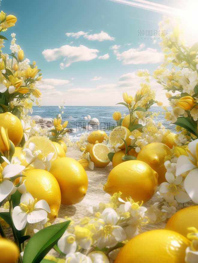 创意夏季柠檬摄影