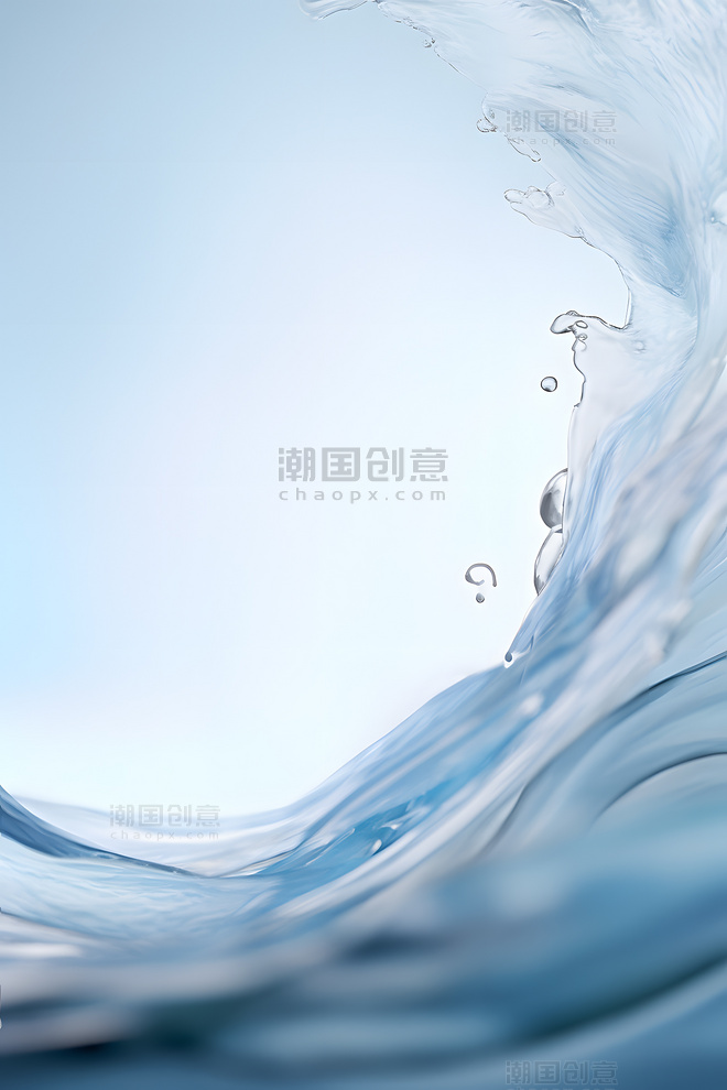 蓝色水面水波水浪波纹广告产品展示背景