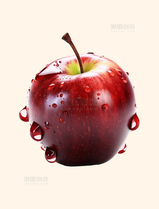 卡通手绘苹果水果美食