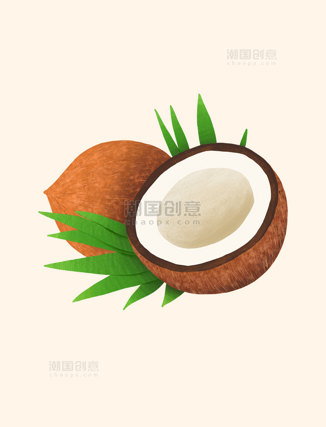 夏天食物水果椰子