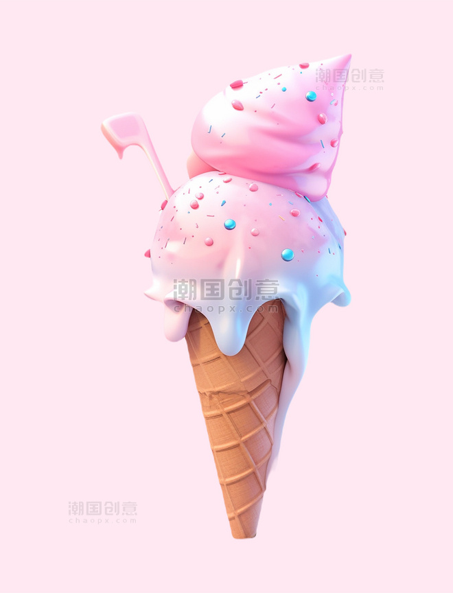 食品冰淇淋3d立体可爱模型