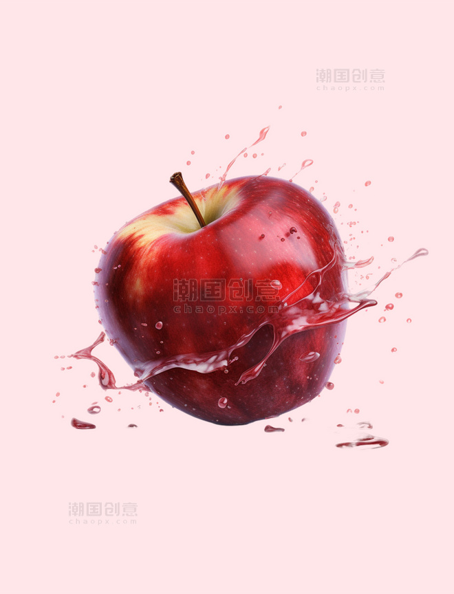 手绘卡通苹果水果